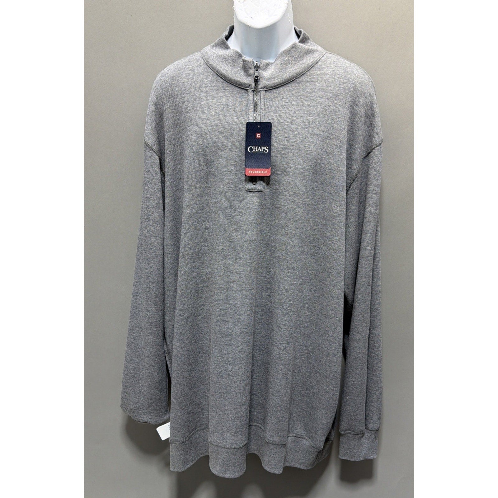 CHAPS Reversible Long Sleeve 1/4 Zip Pullover Shirt Men's Sizes 2XLT