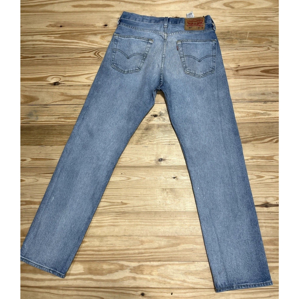 Levis 501 Original Fit Jeans Straight Leg Button Fly 30x30 Light Stonewash