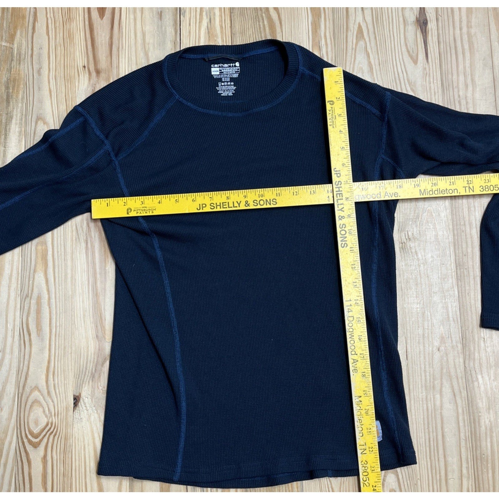Carhartt Shirt Men XL Blue Sweatshirt Pullover Crewneck Polyester Thermal