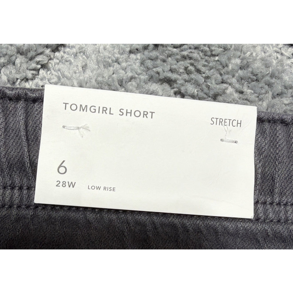 American Eagle Low Rise Denim Tomgirl Gray Shorts Womens Sz 6 New