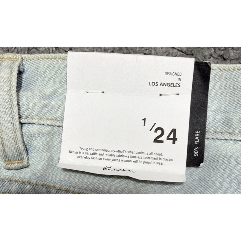 Kancan High Rise 90s Baggy Flare Jeans Distressed Button Fly 1/24 Measure 27x34