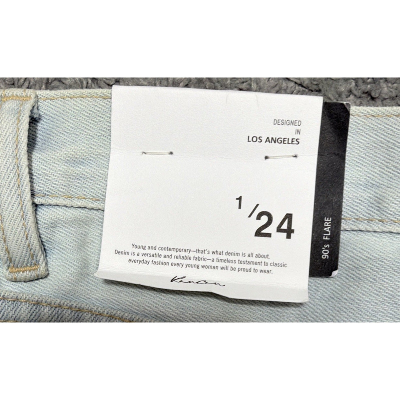 Kancan High Rise 90s Baggy Flare Jeans Distressed Button Fly 1/24 Measure 27x34