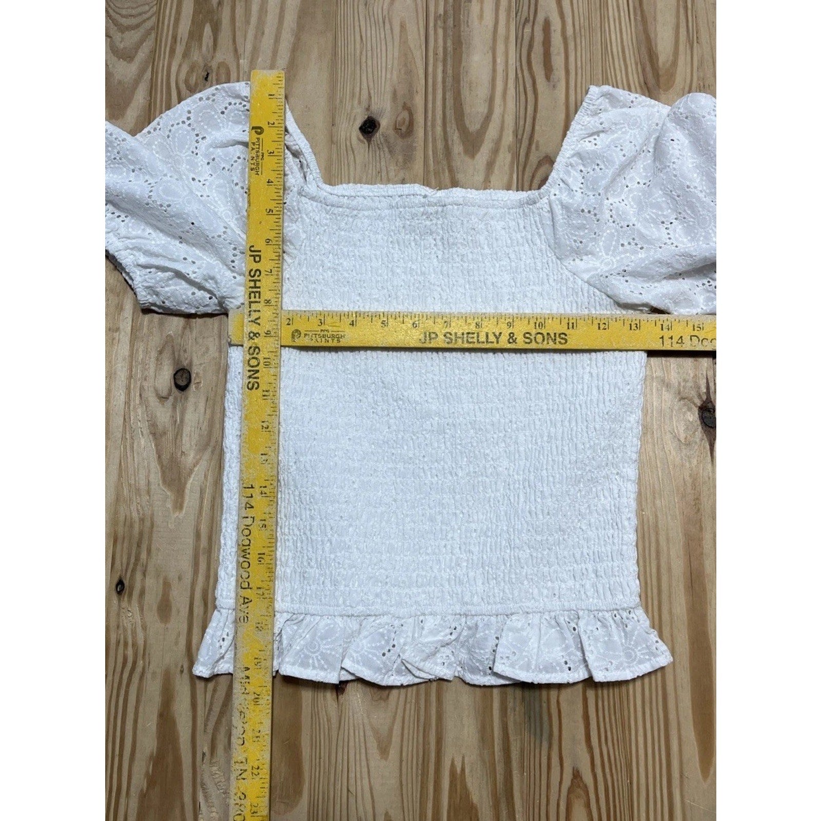 Art Class girls smocked white top floral Size XL NWT