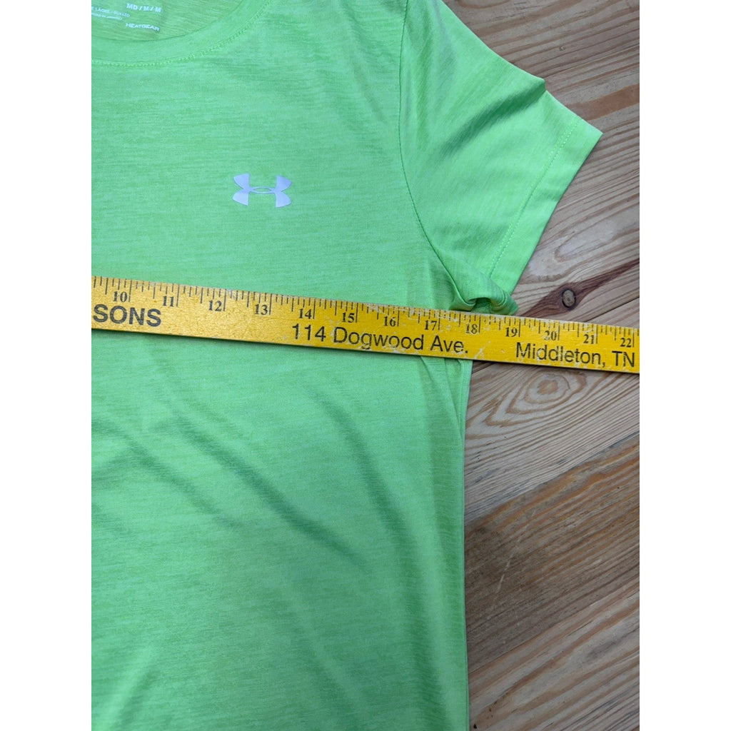 Under armour T Shirt Men Medium Green Heatgear Vent Loose Fit Crew Neck Pullover
