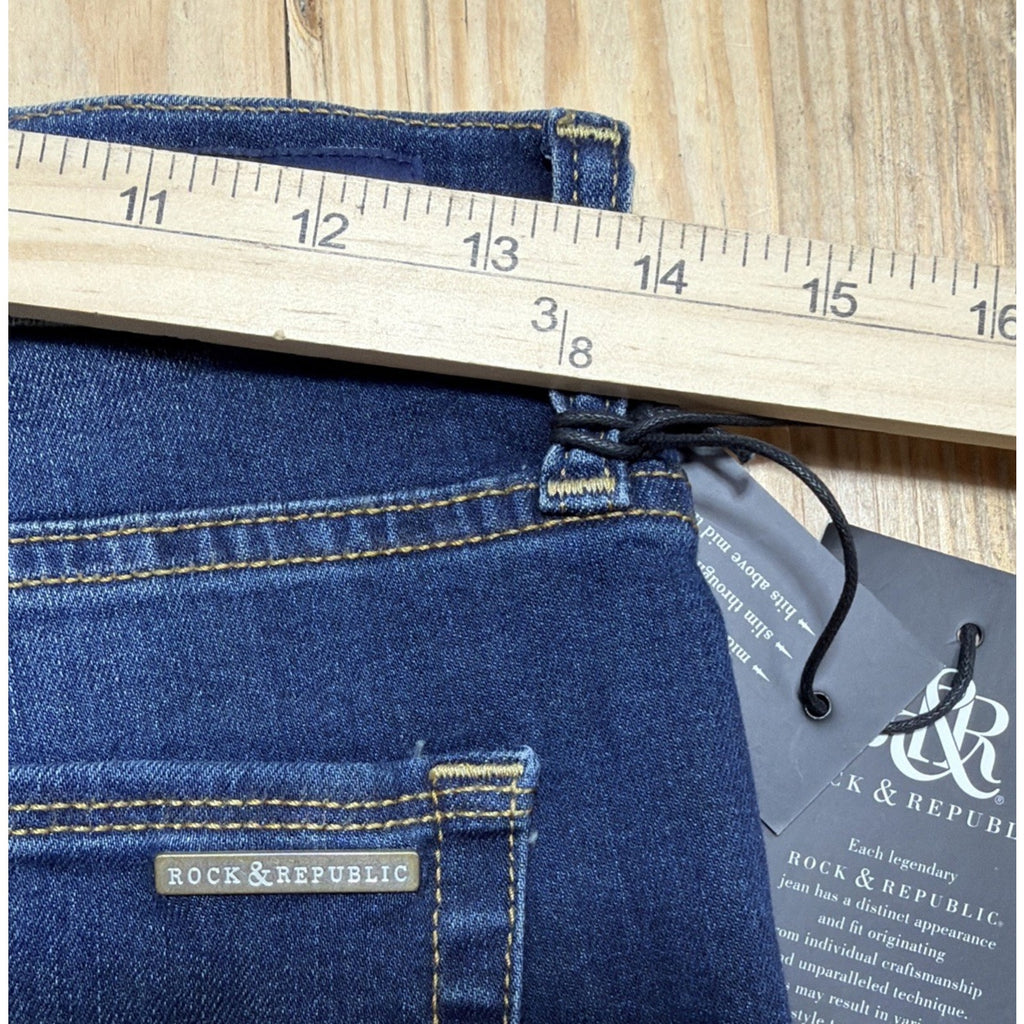 Rock & Republic Cutoff Denim Shorts Womens 4 Bumper shoot Rolled hem New