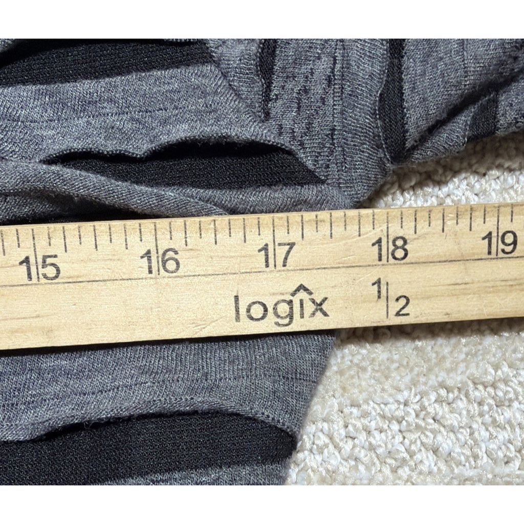 Sophie Max Studio M Gray Distressed Tier Stretch Jersey Sheath Dress $118 NWT