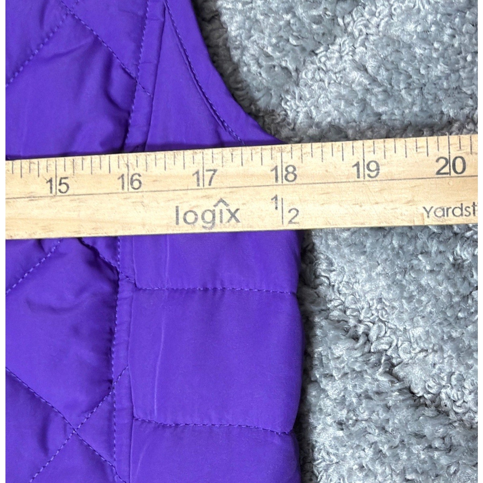 Womens Lauren Ralph Lauren Purple Quilted Vest Full Zip Size M Outdoor Causal