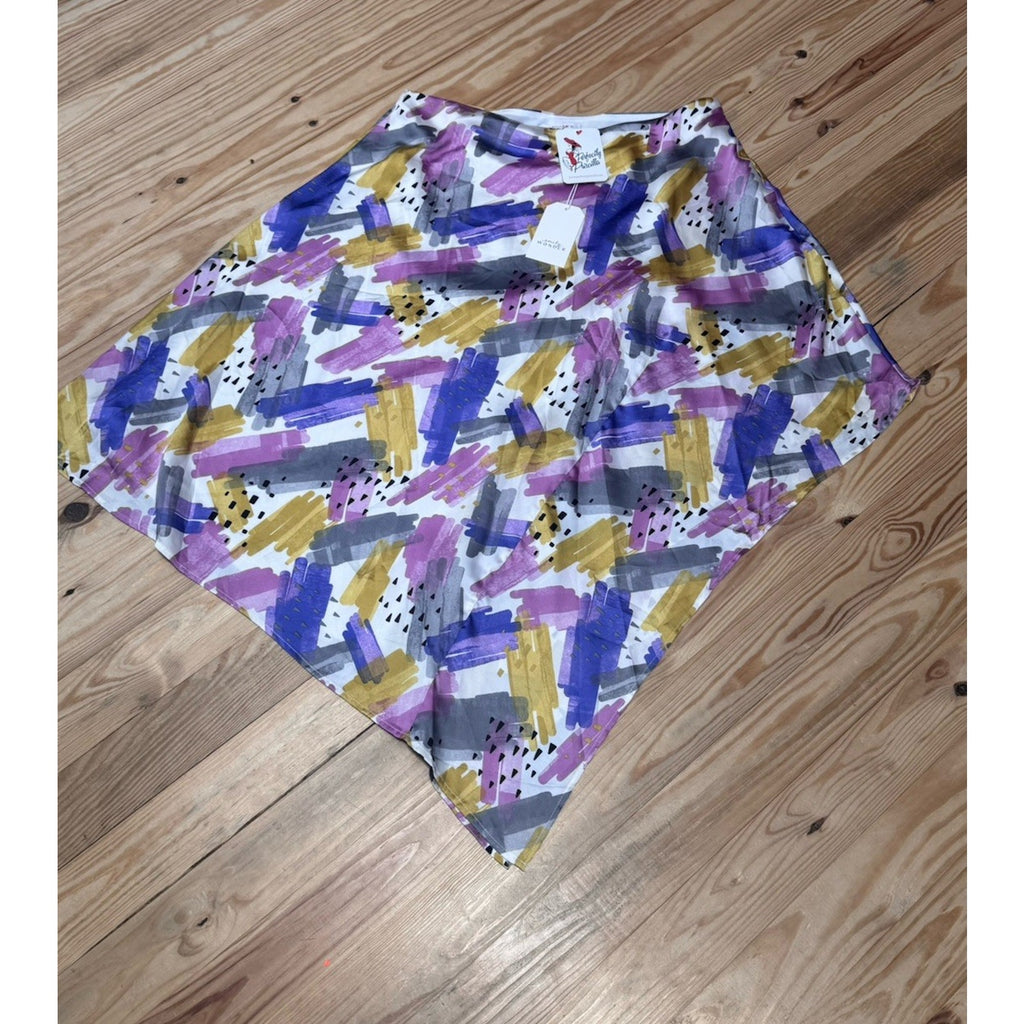 Perfectly Priscilla Abstract Print Dress Multicolor Off One Shoulder Dress 2/4