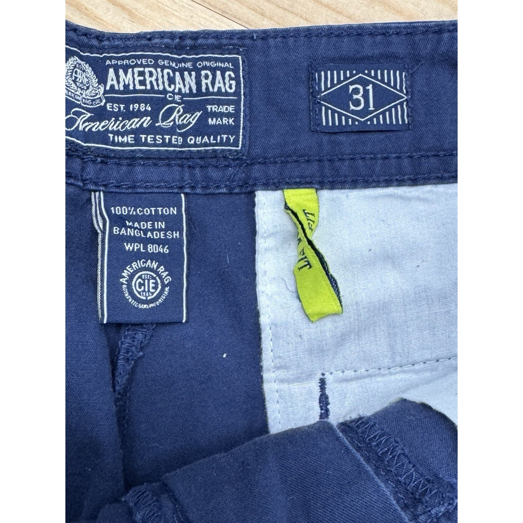 American Rag Slim Fit Navy BlueShorts Men's Size 31 Chino 100% Cotton