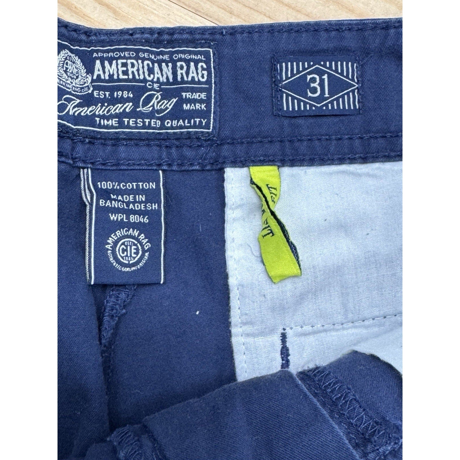 American Rag Slim Fit Navy BlueShorts Men's Size 31 Chino 100% Cotton