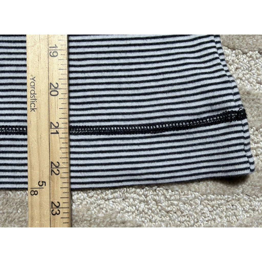 Lauren Jeans Co Ralph Lauren Womens L Measured Black White Stripe Nautical Top
