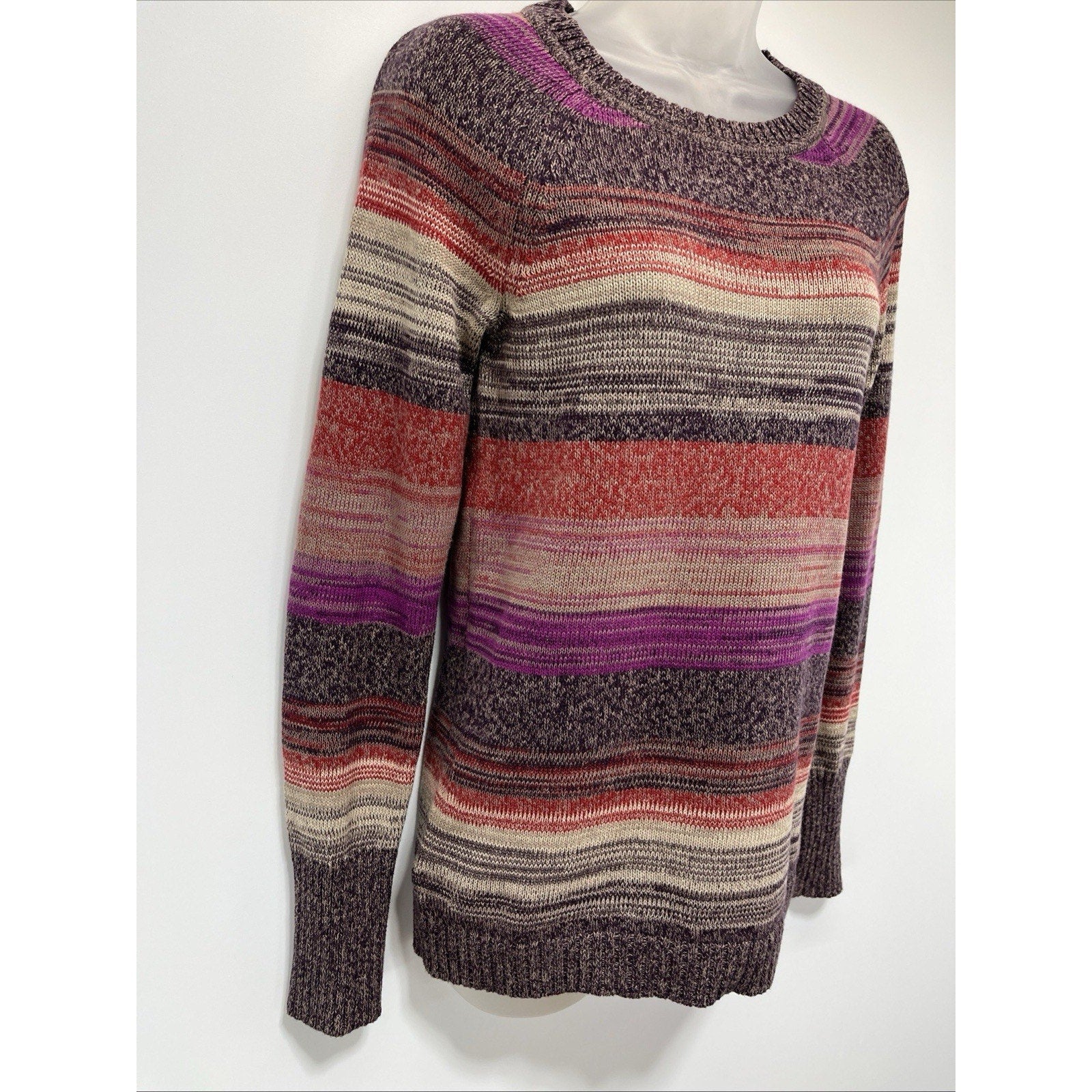 Womens Eddie Bauer Striped Cotton Sweater Size XS