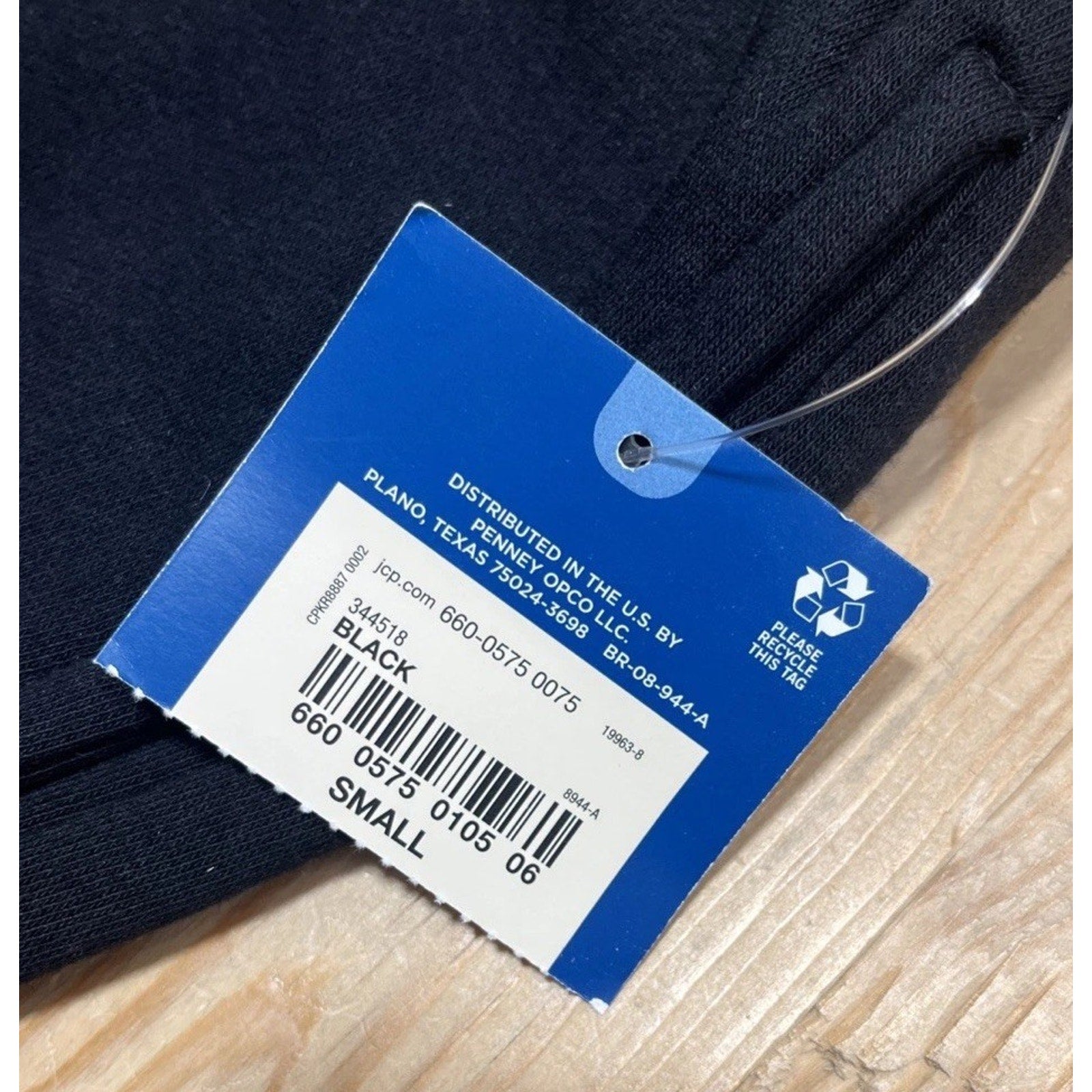 NWT Arizona Jean Co Black Fleece Joggers Drawstring Waist - Size Small