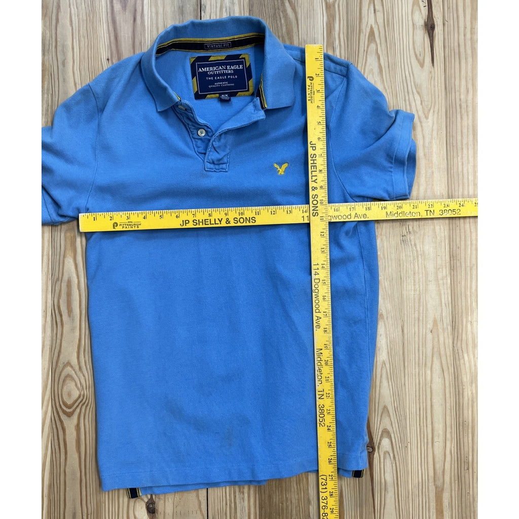 Vintage Fit American Eagle Outfitters Men's Polo Shirt Size M Blue