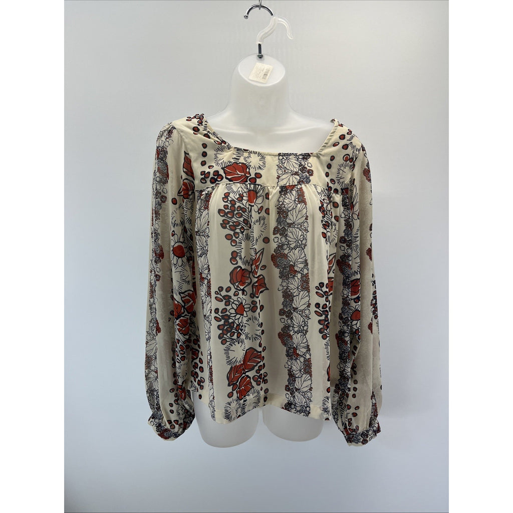 FUN & FLIRT BLOUSE Semi-Sheer Small Polyester Pullover Long Sleeves EUC