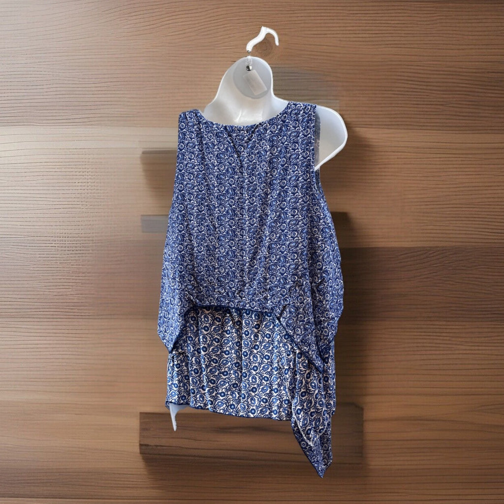 Live & Let Live Ruffled Tank Top 3 Tier Pullover Boho Paisley Print Women’s M