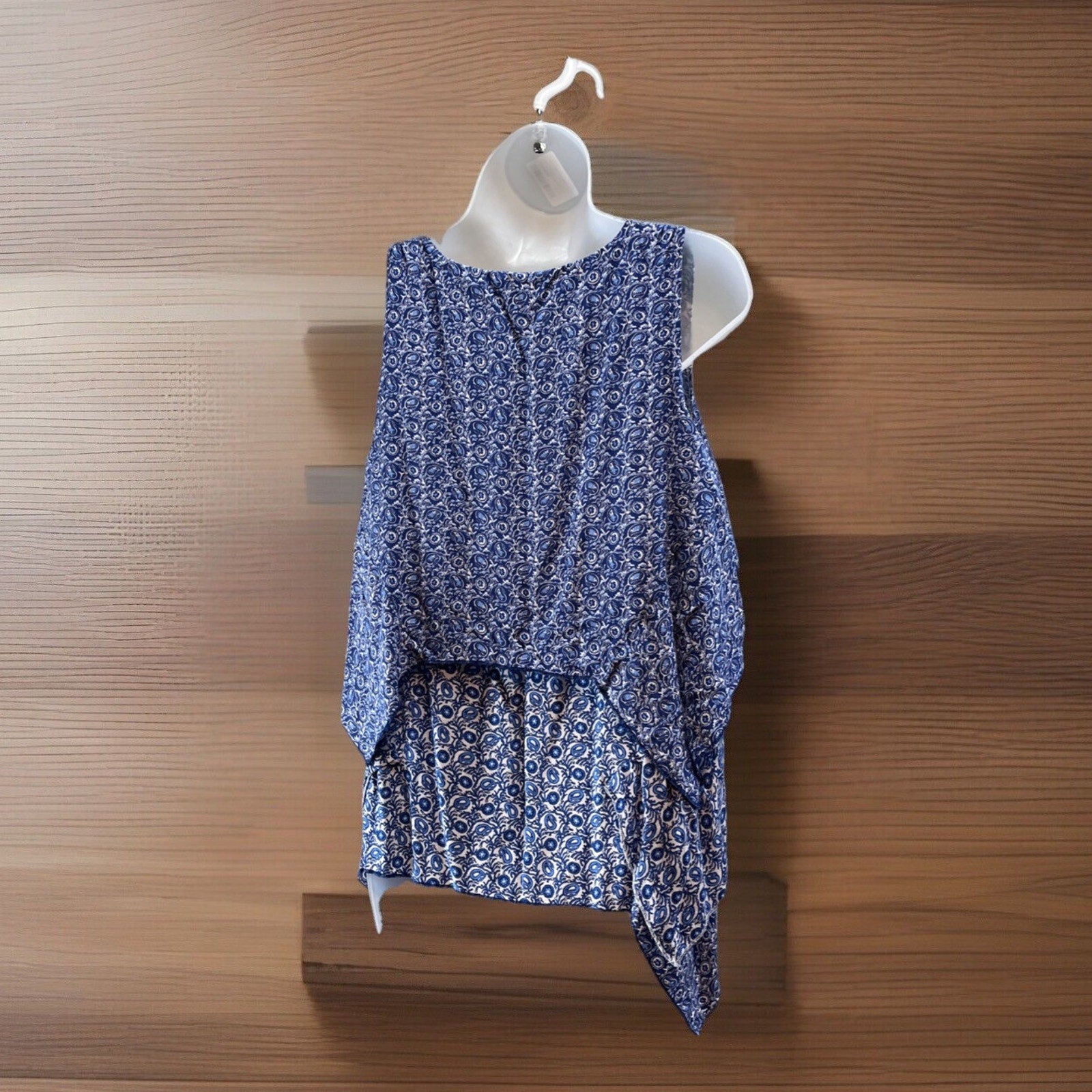 Live & Let Live Ruffled Tank Top 3 Tier Pullover Boho Paisley Print Women’s M