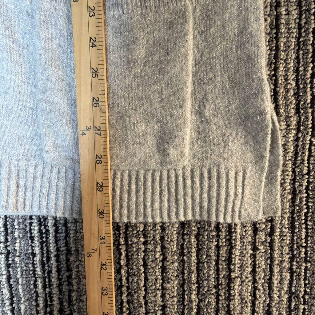 Talbots Jewel Button Cardigan Medium Gray Silver Metallic Shimmer soft cozy