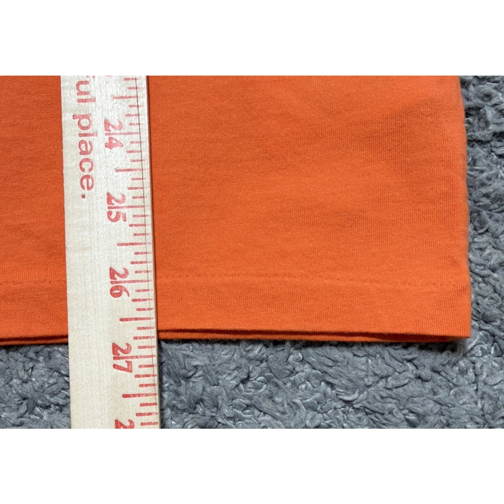 Polo Ralph Lauren Men T-Shirt Orange Crew Neck Tee Shirt Blue Pony Large