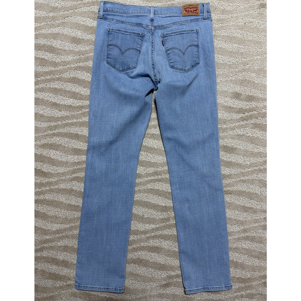Levi's 314 Shaping Straight Jeans Womens 31 Blue Denim Stretch Light Wash Excell
