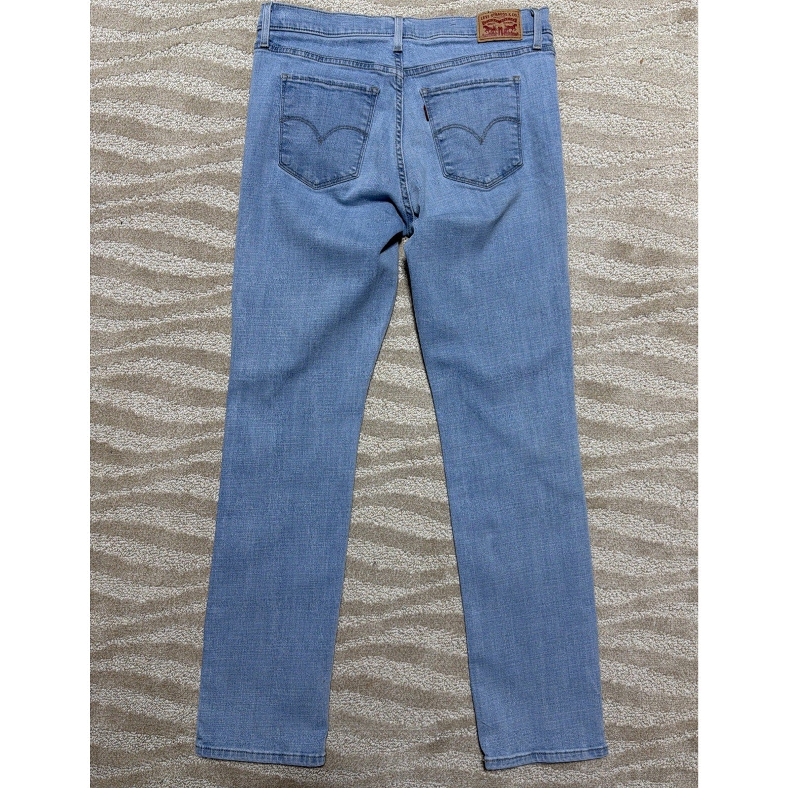 Levi's 314 Shaping Straight Jeans Womens 31 Blue Denim Stretch Light Wash Excell