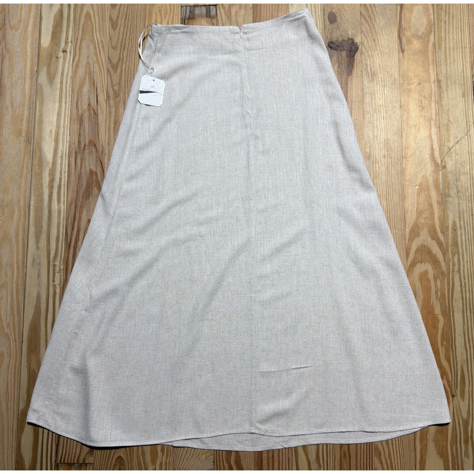 Altar'd State Linen Blend Midi Skirt Size Med Natural Oatmeal Flowy Boho NWT