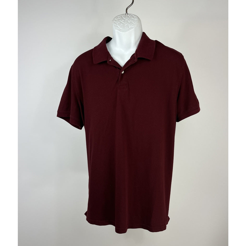 ST. JOHN’S BAY Men’s Comfort Flex Easy Care Polo, XL, Maroon , Short Sleeves,