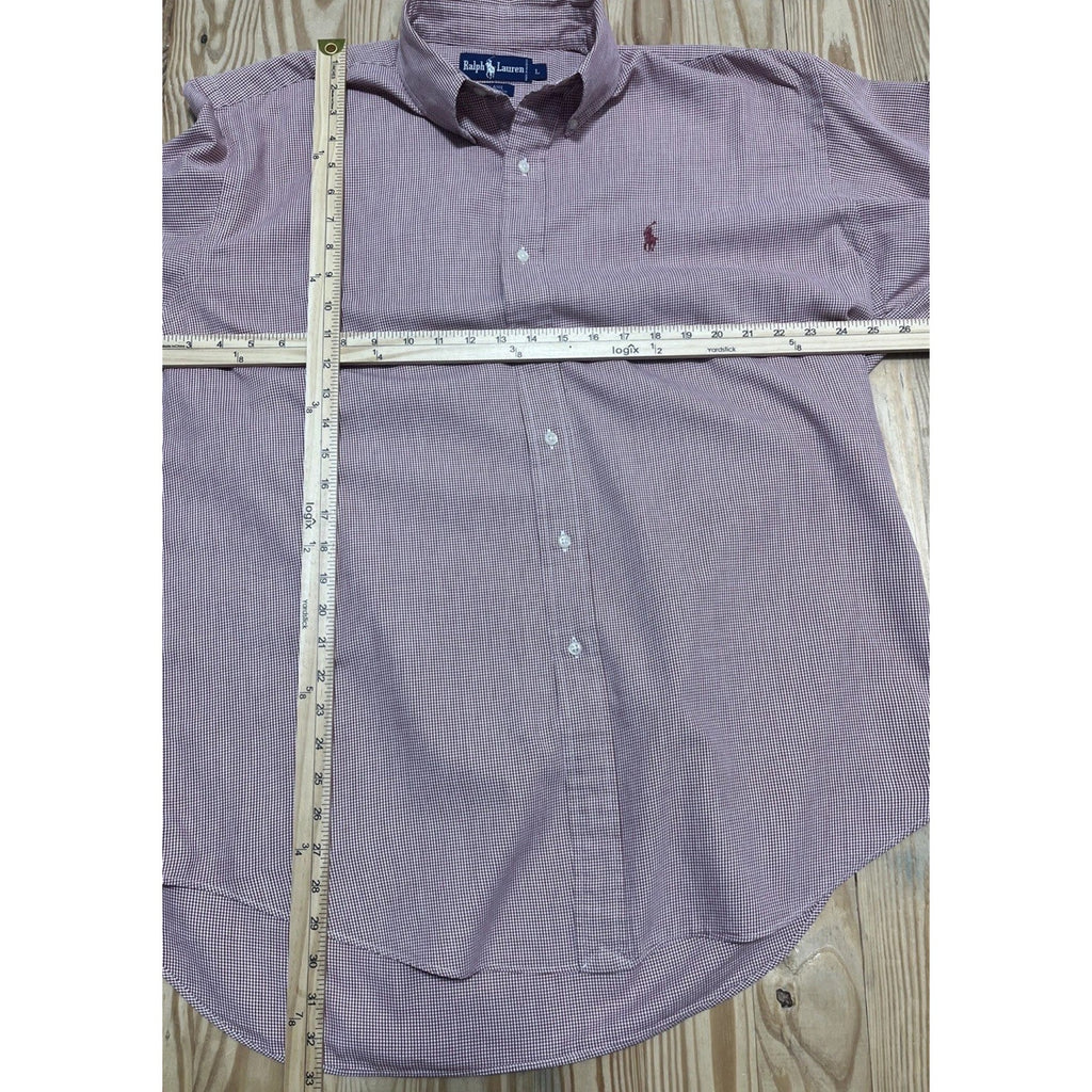 Polo Ralph Lauren Blaire Mens Red Check Long Sleeve Button Down Shirt Sz Large