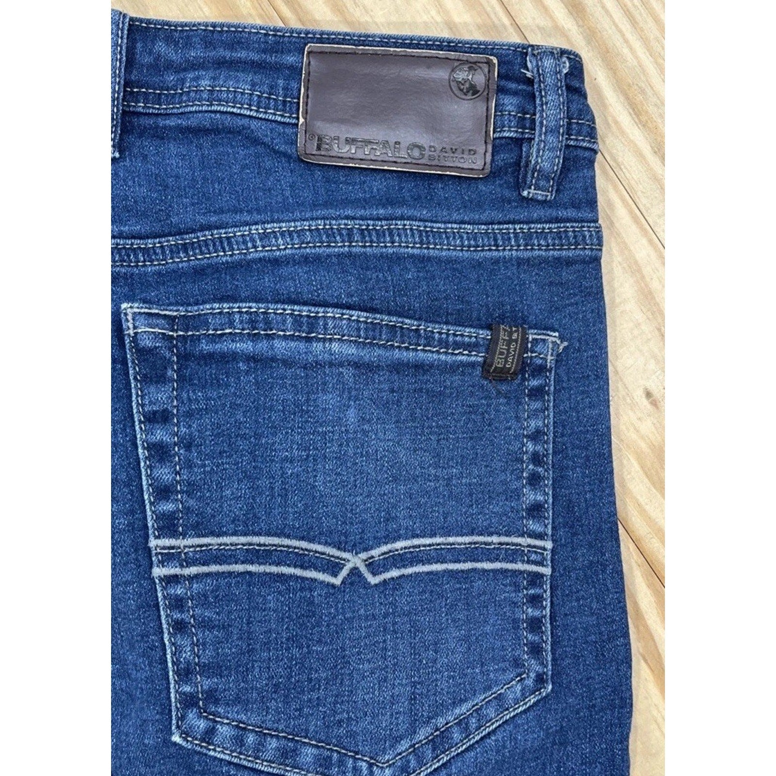 Buffalo David Bitton Jeans Mens 32x34 Blue Jackson-X Straight Stretch Denim