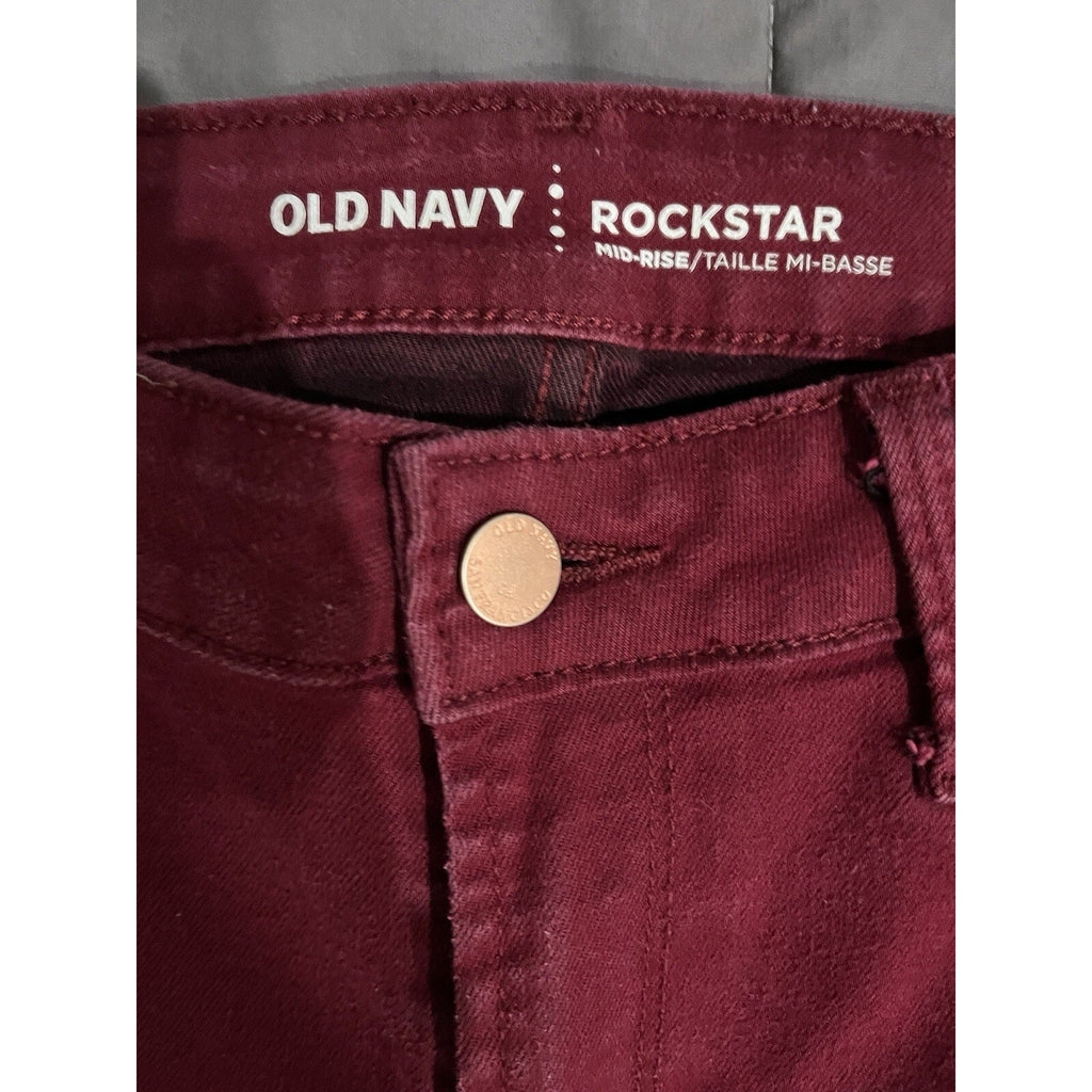 Old Navy Rockstar Mid Rise Skinny Jeans Red Women’s 5 Regular 29X28