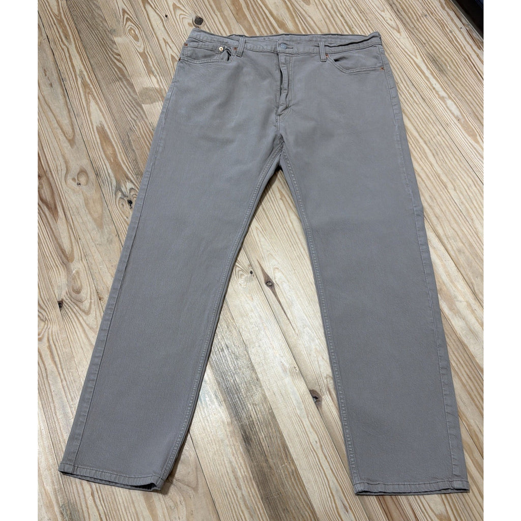 LEVIS 505 Red Tab Men 40x32 Regular Fit Straight Leg Beige Cotton Denim Jeans