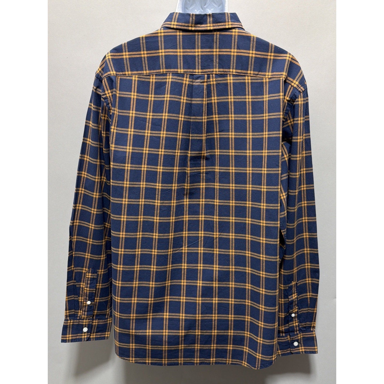 Old Navy Blue Tartan Plaid Men’s Long Sleeve Size XL Slim Fit NWT