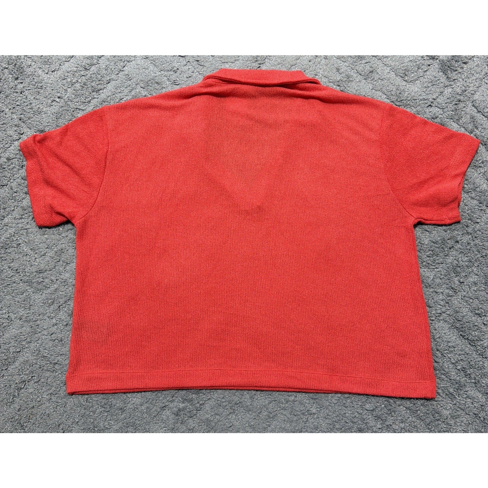 NWT H&M Knit Polo Sweater Top Women XXL Orangy Red Short Sleeve