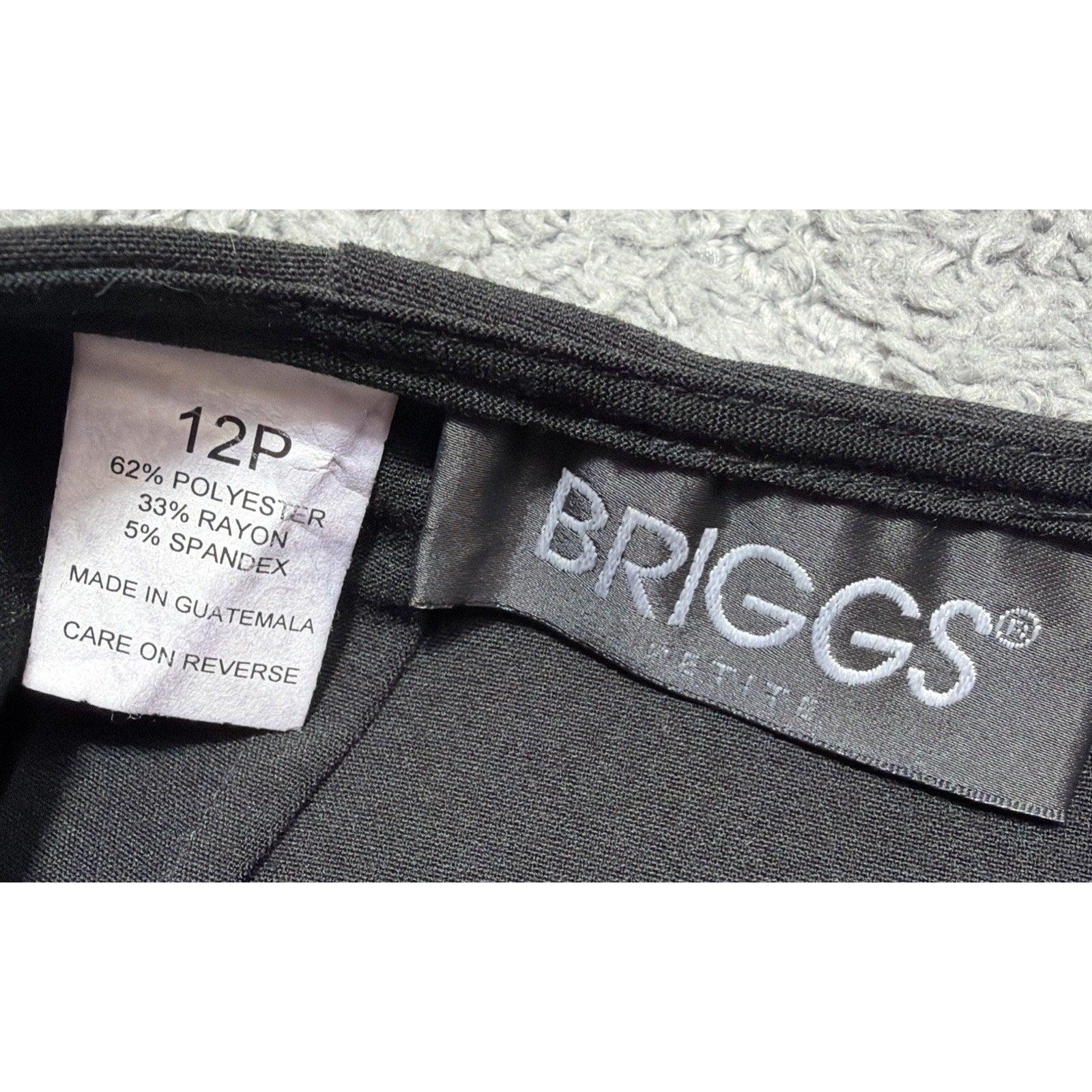 Briggs New York Womens Skirt 12P Petite Black Pleated Hem Flounce Career NWT