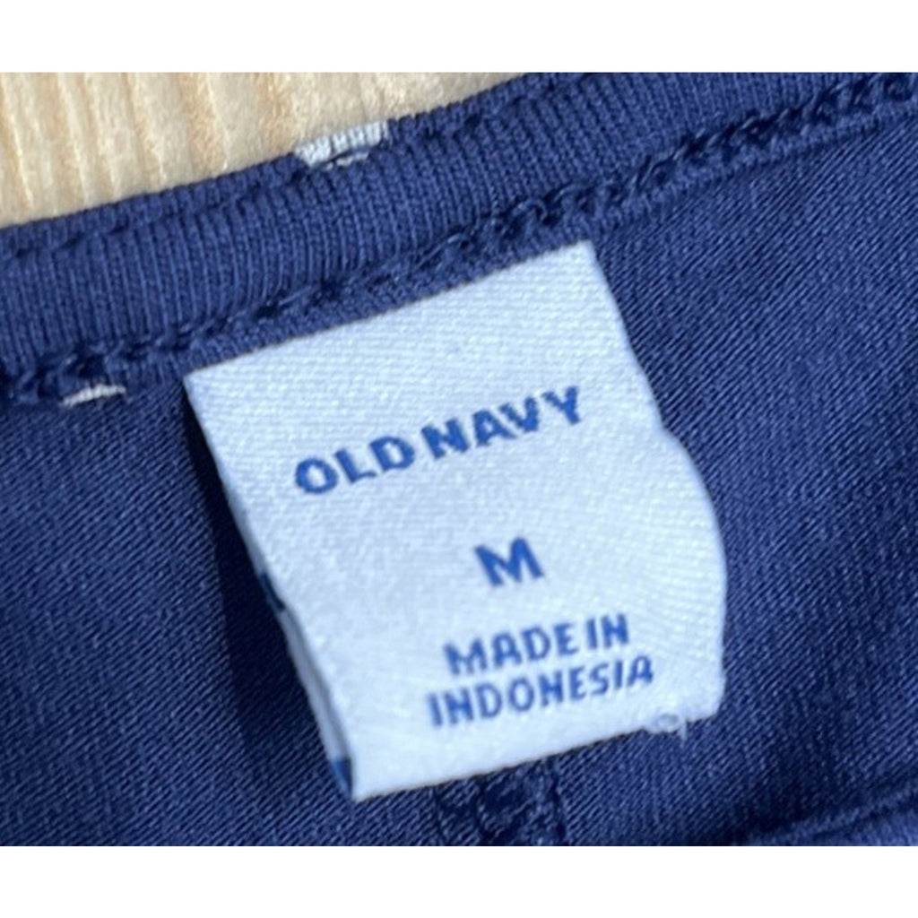 NWT Old Navy Polka Dots Navy Blue Shift Mini Dress Women M Crew Neck Sleeveless