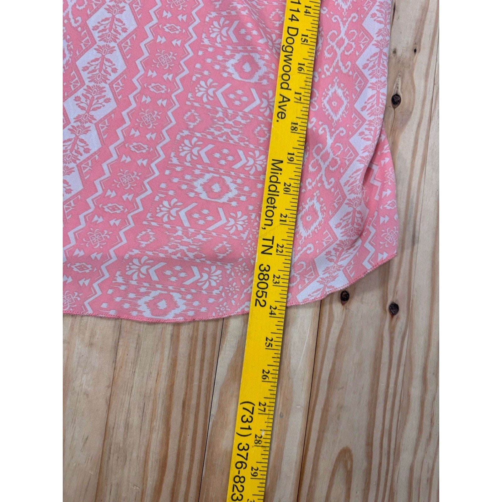 Rue 21 Women's Size S Sheer Peach And Ivory 3/4 Sleeve Blouse Boho Style