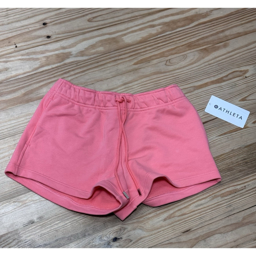 Athleta Terry Sportie Short Pink Heavyweight Women’s Size Small NWT