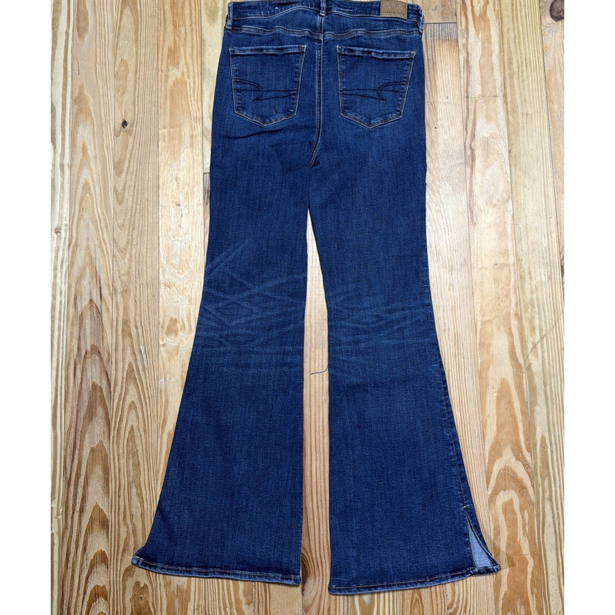 American Eagle Jeans Womens 10 Blue Super Hi-Rise Flare Stretch Denim 29x30