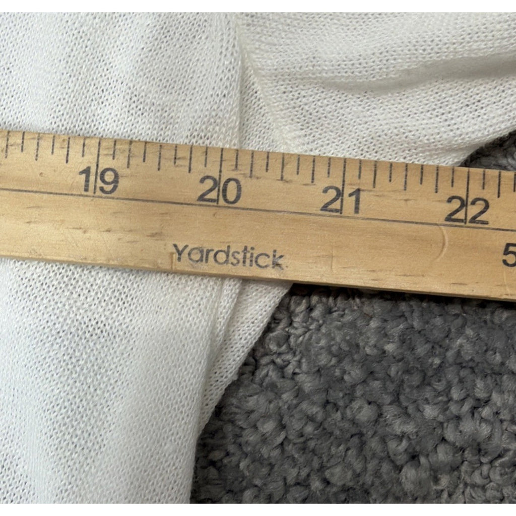 J. Jill Linen Women's White Open Front Knit Cardigan Size 2X Minimalist Casual