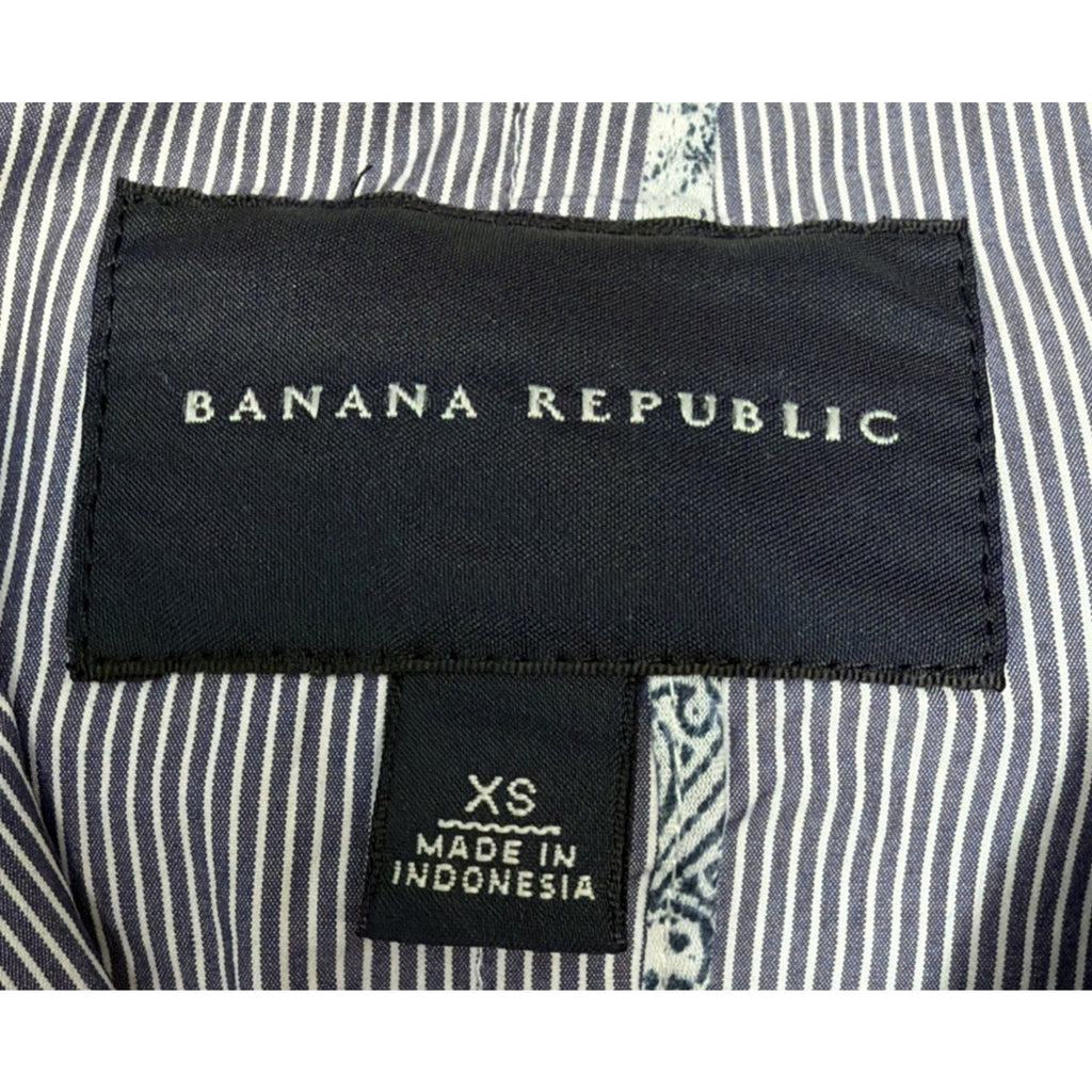 Banana Republic Striped Linen Blazer Women’s Blue 2 Button Size XS Career Formal