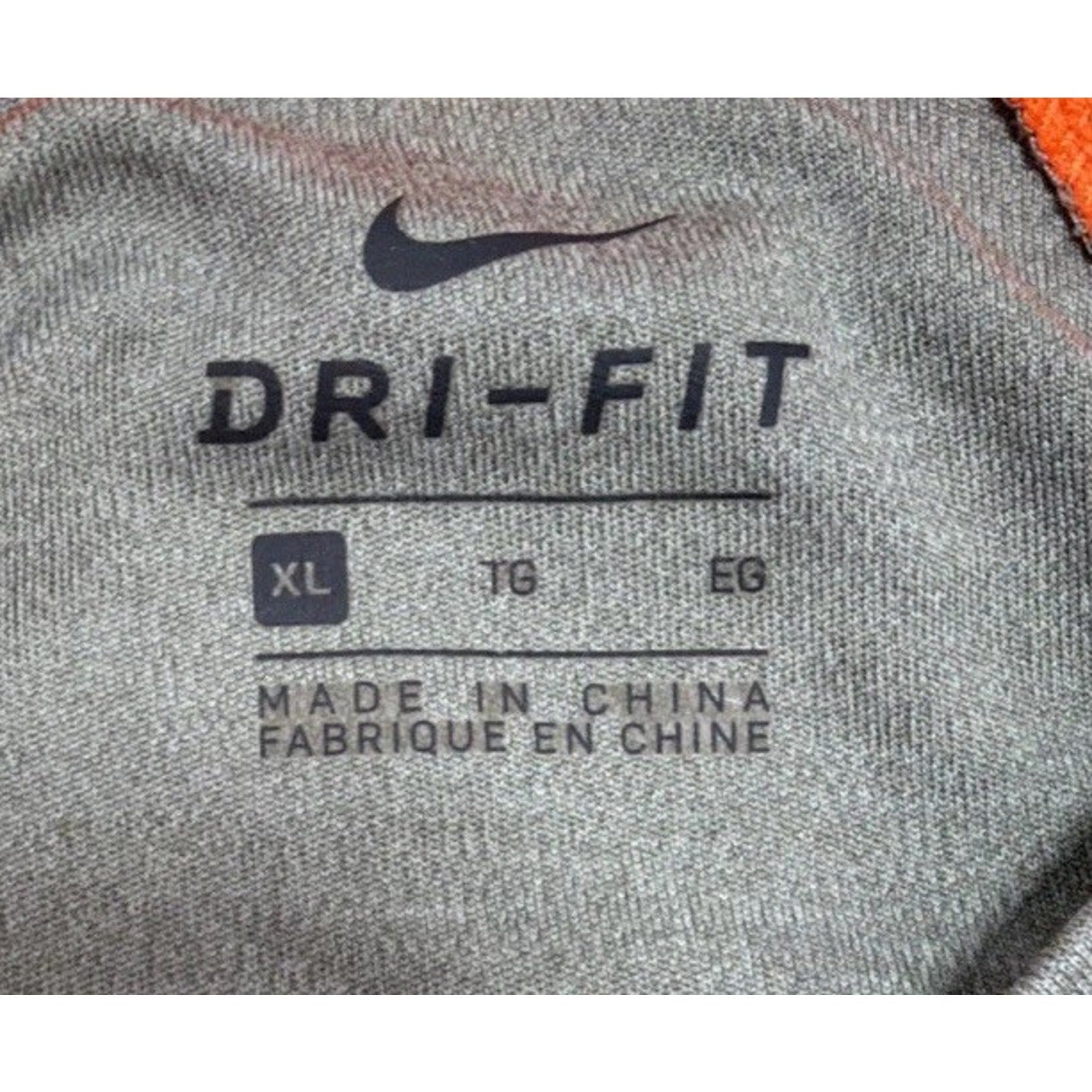 Nike Dri-Fit Boy's Youth XL Swoosh Logo Orange Reflective Long Sleeve, EUC