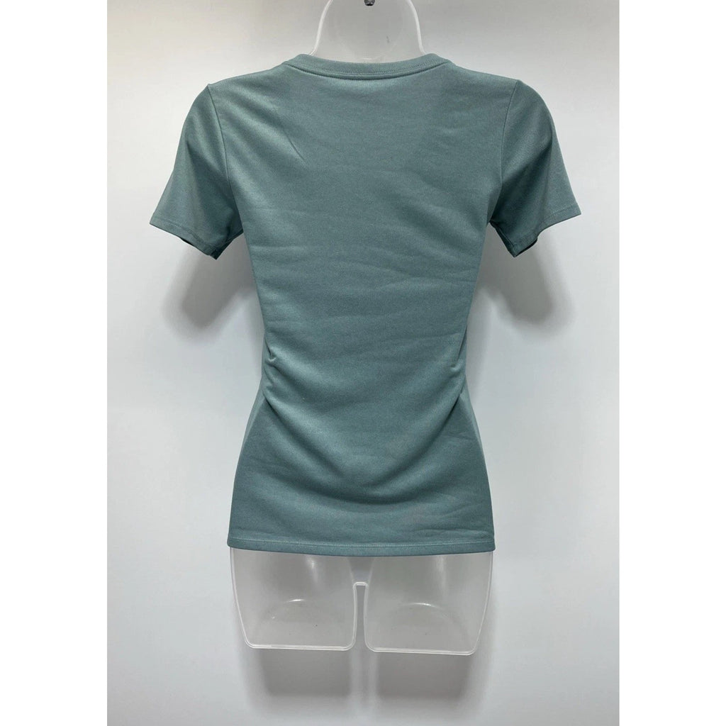 Nike Womens V-Neck T-Shirt Dri-Fit Short Sleeve Green Size XS