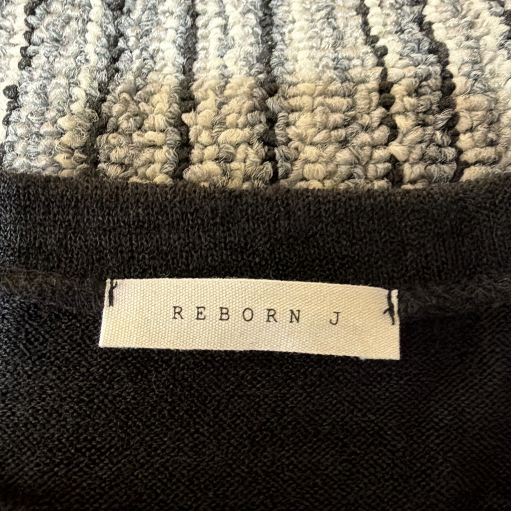 Reborn J Long Sleeve Soft Dark Gray Knit Sweater Tunic Top Shirt Women's M Fall