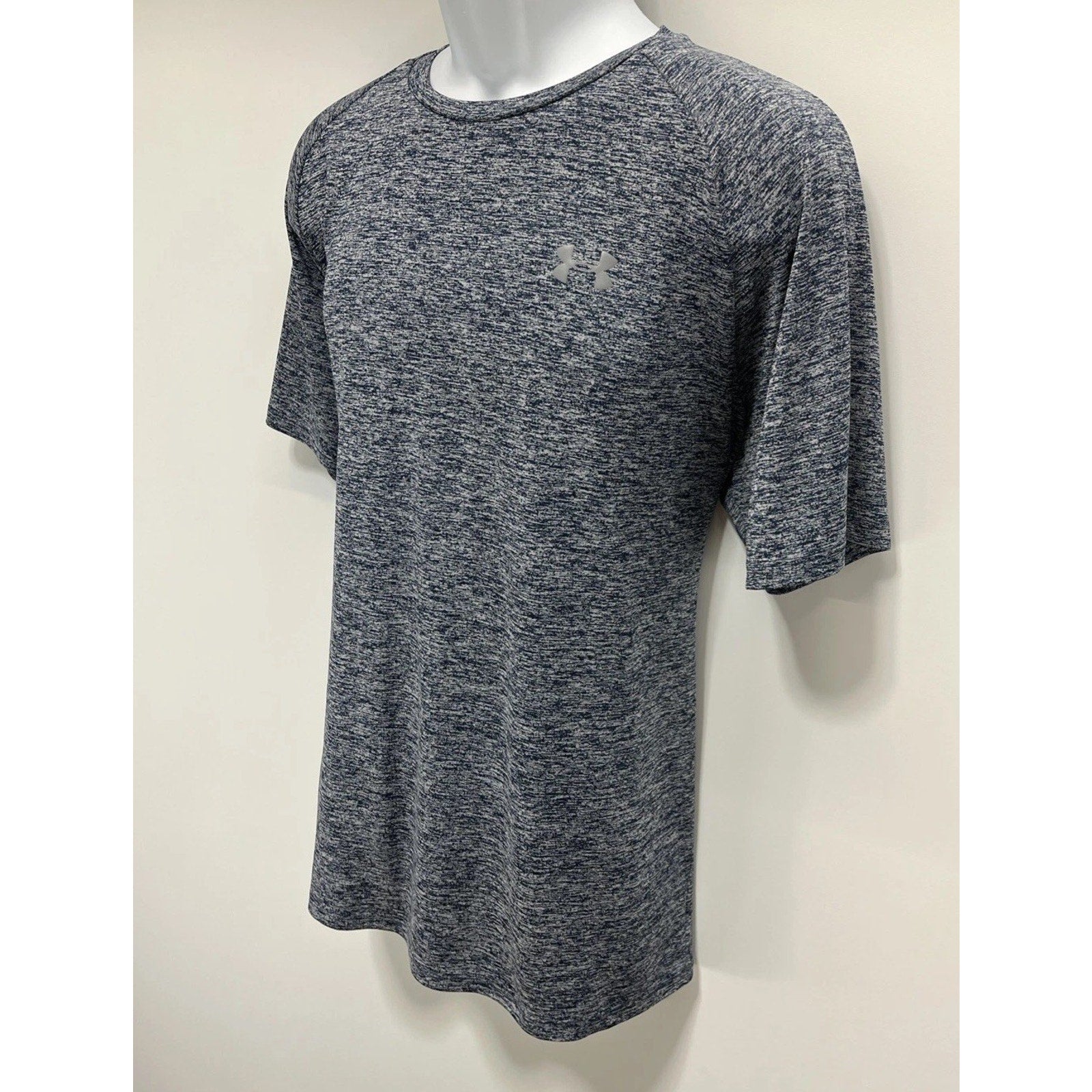 Under Armour The Tech Tee Heathered Blue Athletic Running T-Shirt Men's Size XL