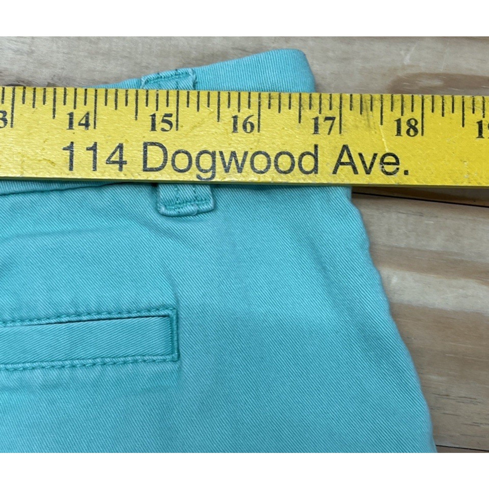 BCG Shorts Women 10 Blue Mid Rise Chino Cotton Pockets Flat Front Casual Solid