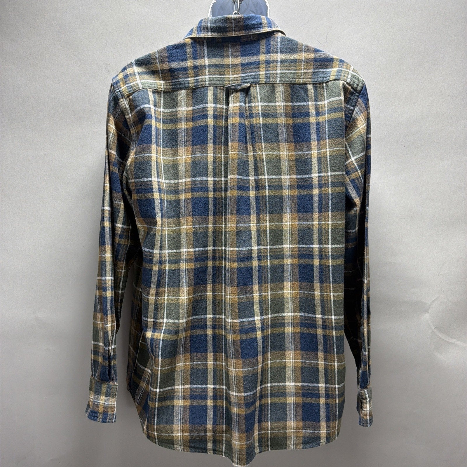 Eddie Bauer Mens L Bristol Flannel Button Down Shirt Brown Plaid Outdoors Casual