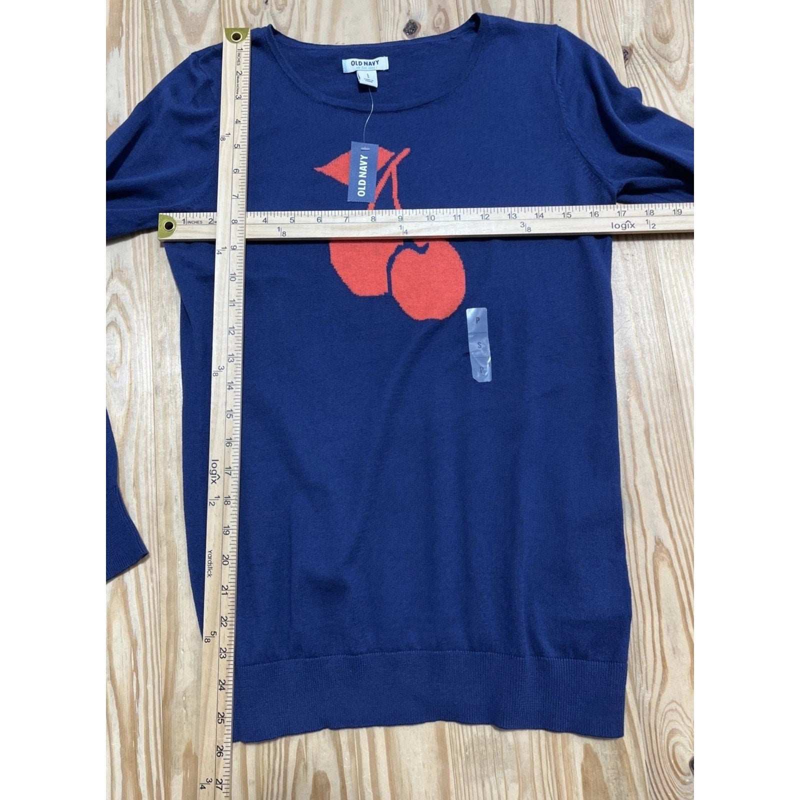 Old Navy Sweater Cherry Print Boho Unique Long Sleeve Causal Women’s Size S NWT