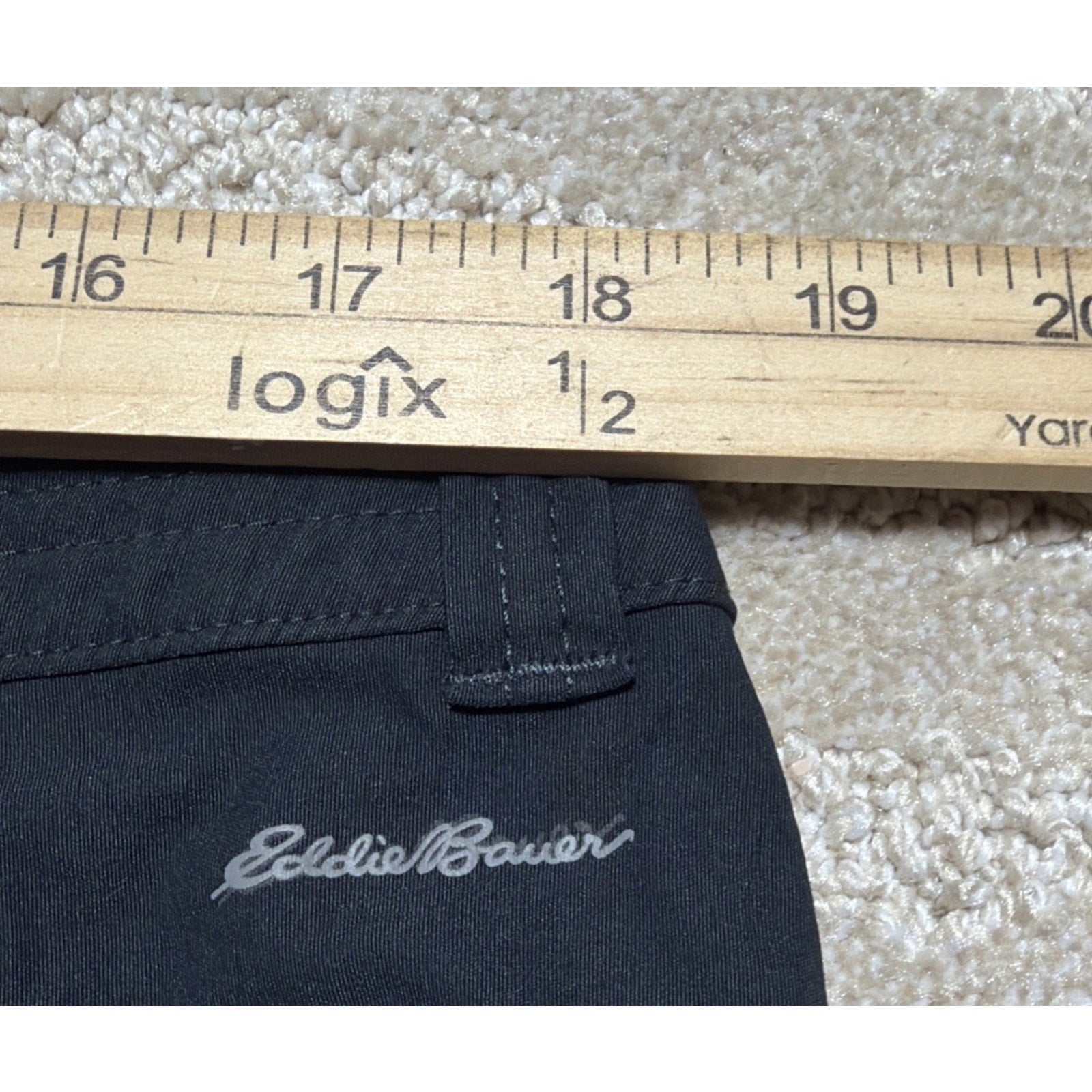 Eddie Bauer Tech Capri Pants Womens 14 Black Nylon Stretch Hiking UPF 50+