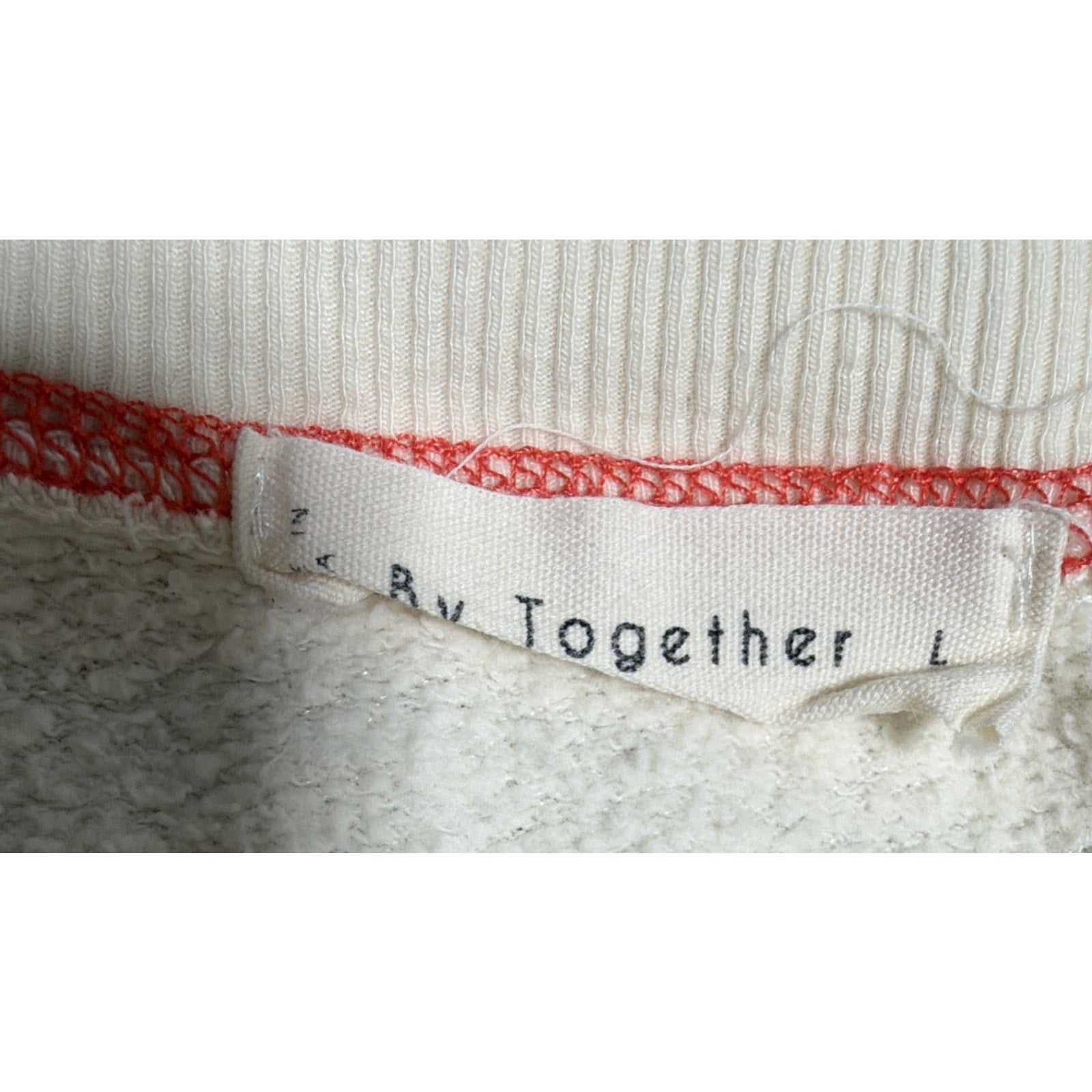 By Together Oversized Thick Stitch Smiley Face Embroidered Fleece Sweater L