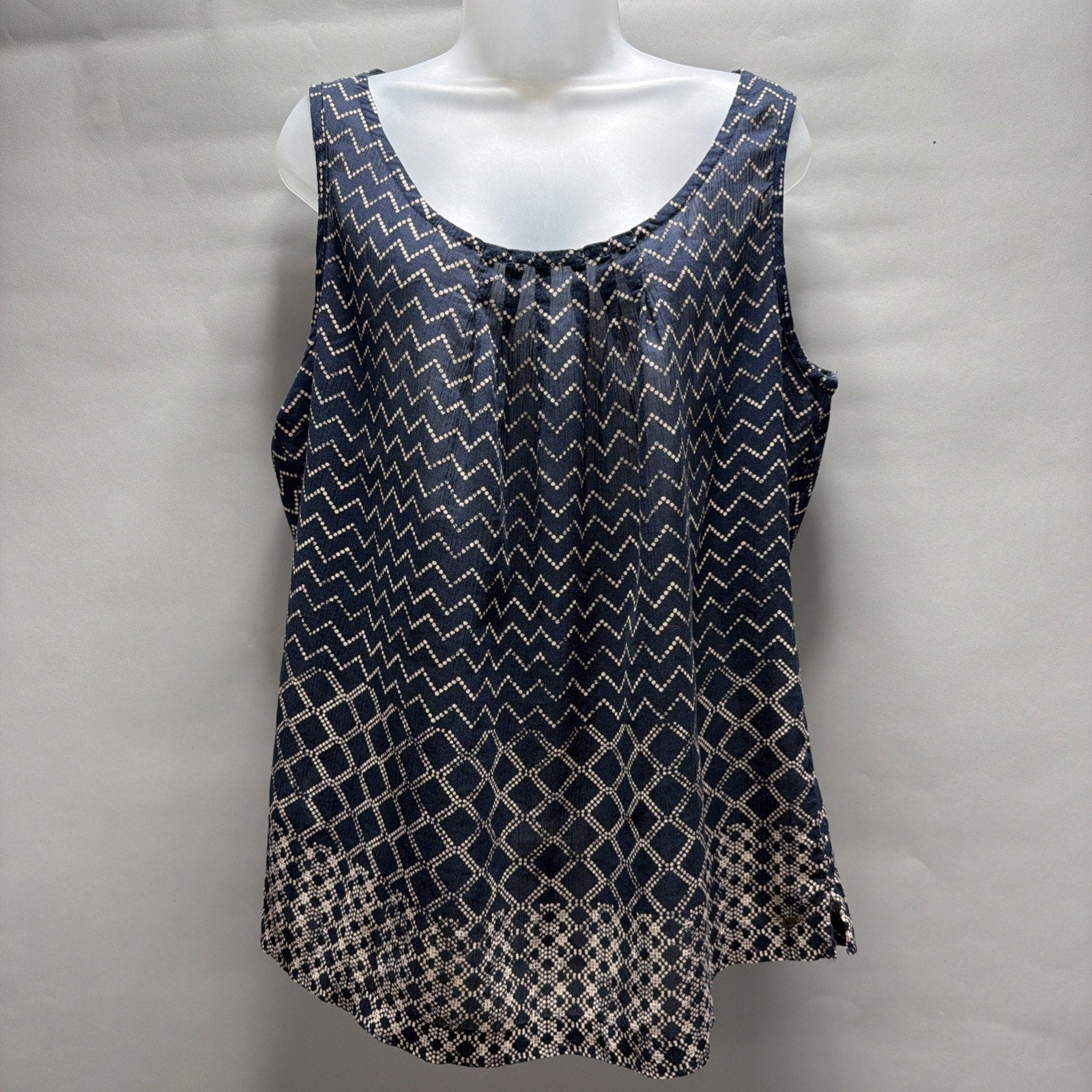 Eddie Bauer Women's Tank Shirt Blue Size L Sleeveless Blouse Top 100% Cotton
